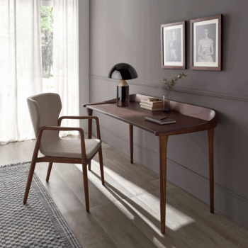 A minimalist workspace with the Spin Desk for Home Office